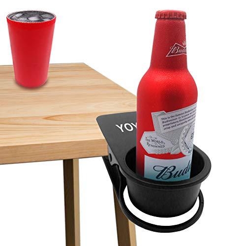 YOY Drinking Home Office Table Desk Side Huge Clip Water Drink Beverage Soda Coffee Mug Holder Cup Saucer Design, Black (Kitchen)sec3